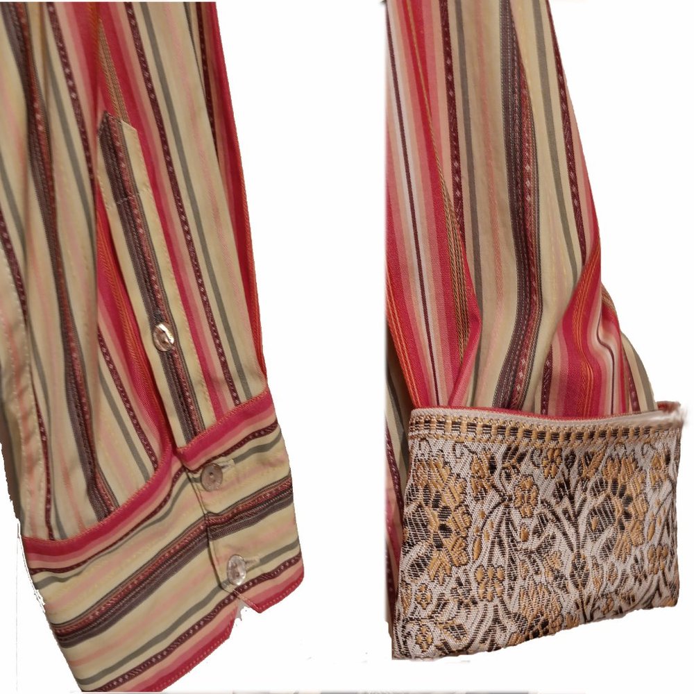 Robert Graham Multicolored Strips Size Small - image 4